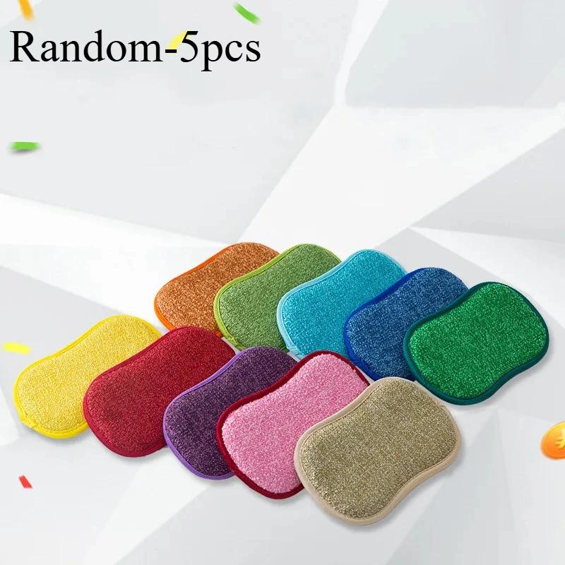 1/3/5/10PCS Scrub Sponges for Dishes Non-Scratch Microfiber Sponge Non Stick Pot Cleaning Sponges Kitchen Tools Wash Pot Gadgets