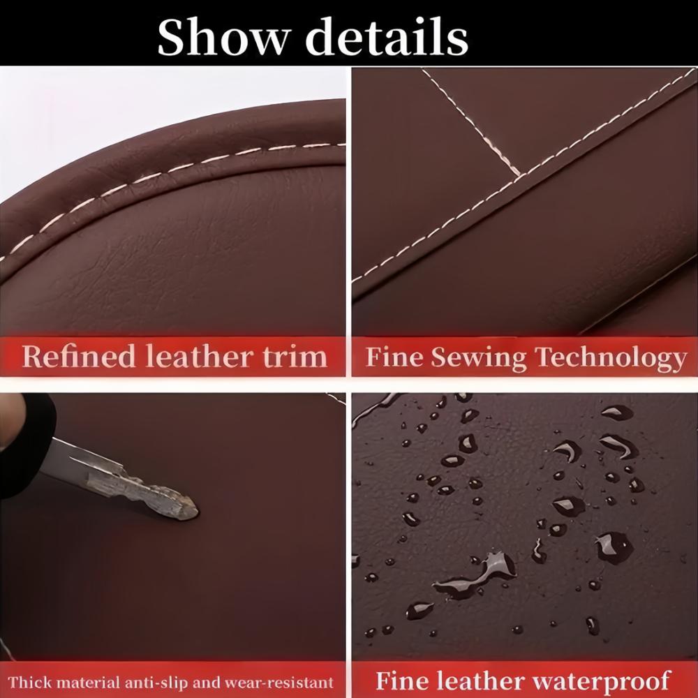 Car Seat Back Organizer PU Leather Foldable Table Tray with Storage Pockets And Kick Mats - Vehicle Interior Accessories