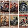 Artisian Riding Metal Plate Motorcycle Tin Sign Motorbike Decorative Poster Wall Decor Garage Bar Pub Club Hotel Cafe Kitchen