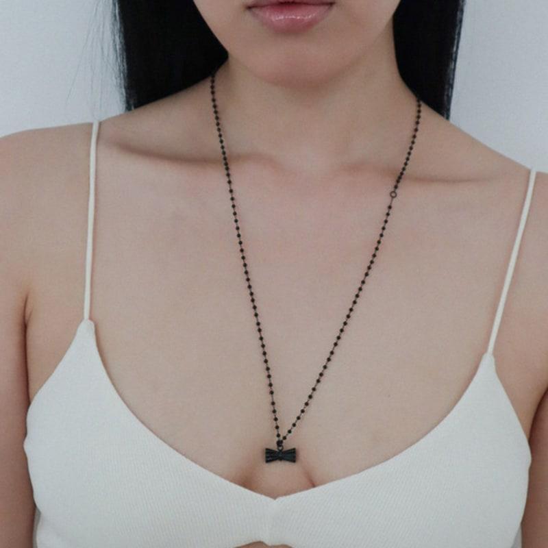 OudStudio Black Ink Bow Necklace