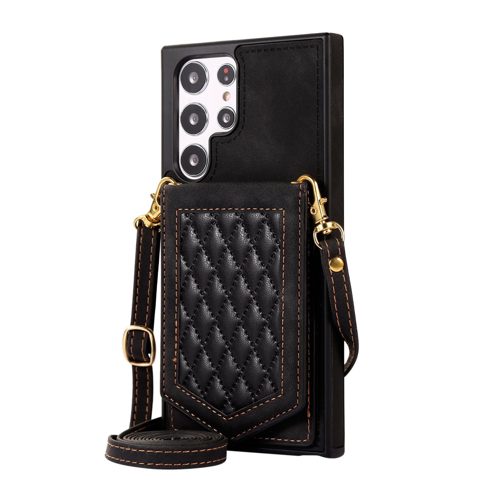 

Xiaoxiangfeng Высококачественное зеркало для макияжа, боковая нашивка из кожи, подходит для S23ultra, противоугонный чехол для телефона с кисточкой, A12, подвесная веревка S22+large hole бездна