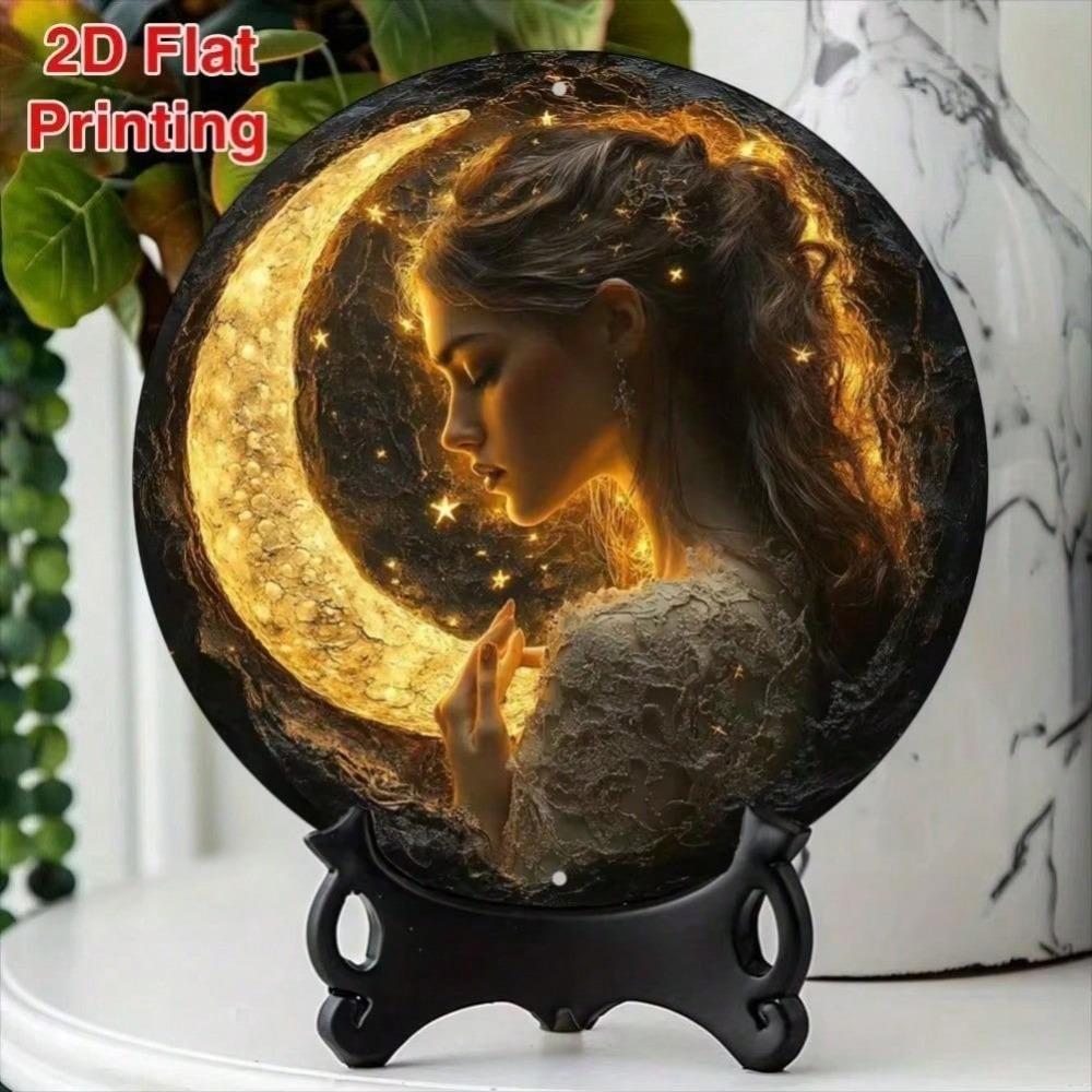 Moon Goddess Metal Wall Art For Courtyard Living Room Office Farmhouse Decor Spring Gift