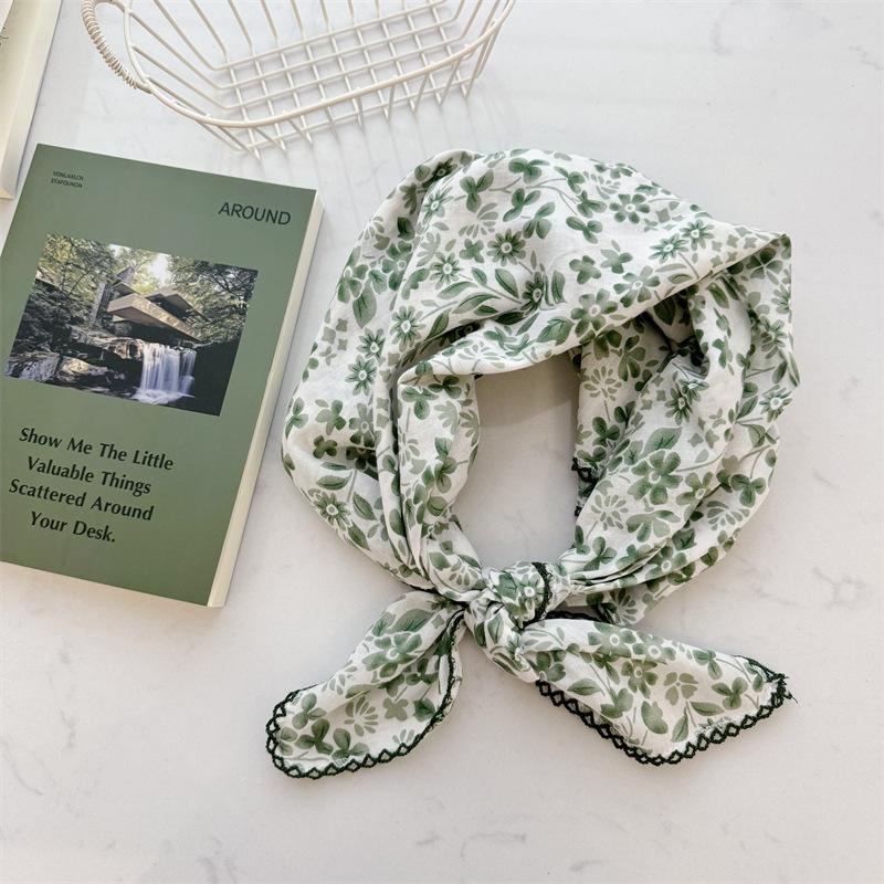 Square Scarf Women High Quality Bandana Female Headkerchief cotton linen Feeling Neckerchief Hijab Shawl Warps Summer Scarves