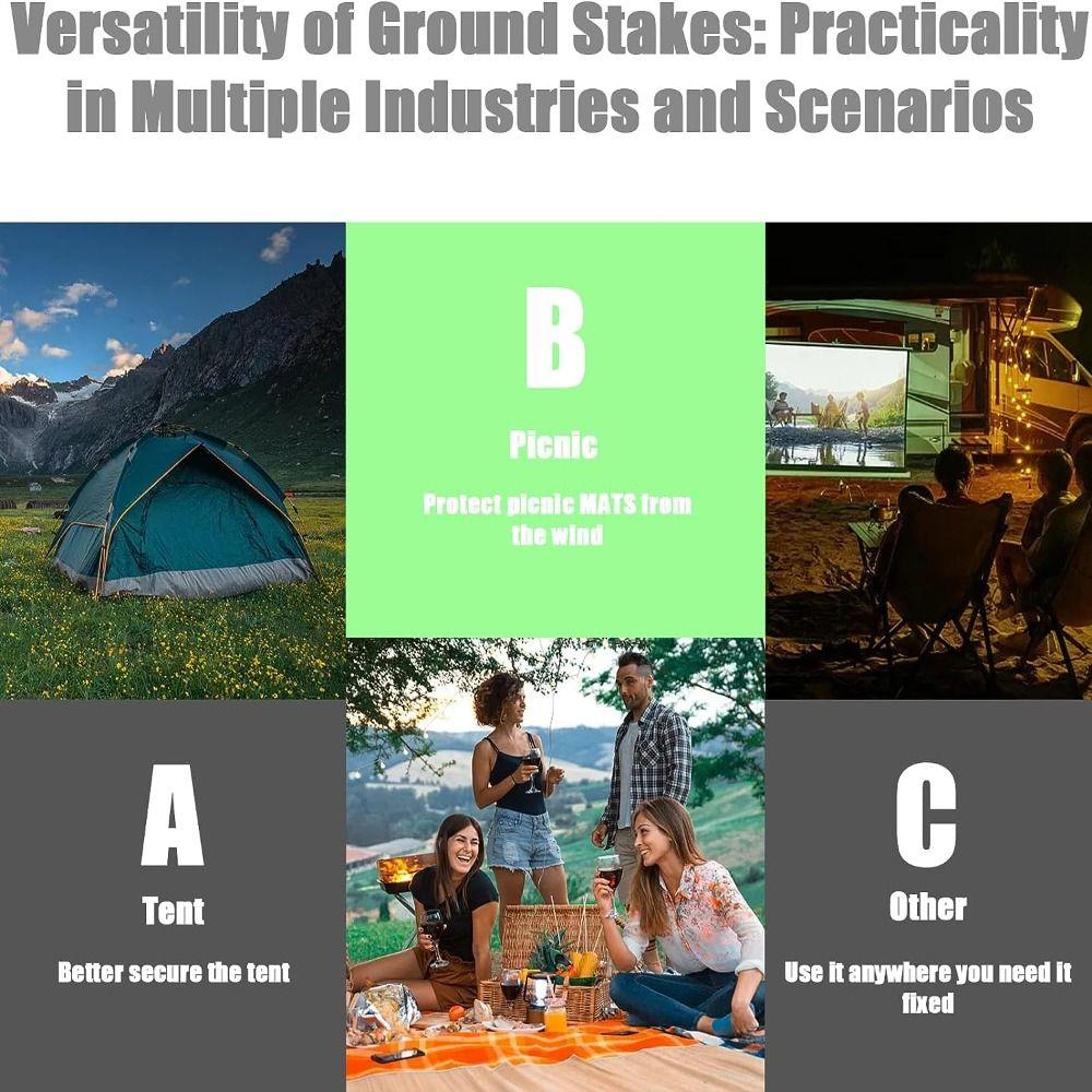 Heavy Duty Ground Stakes Spikes 18cm Tent Pegs Portable Camping Tent Stak  Camping