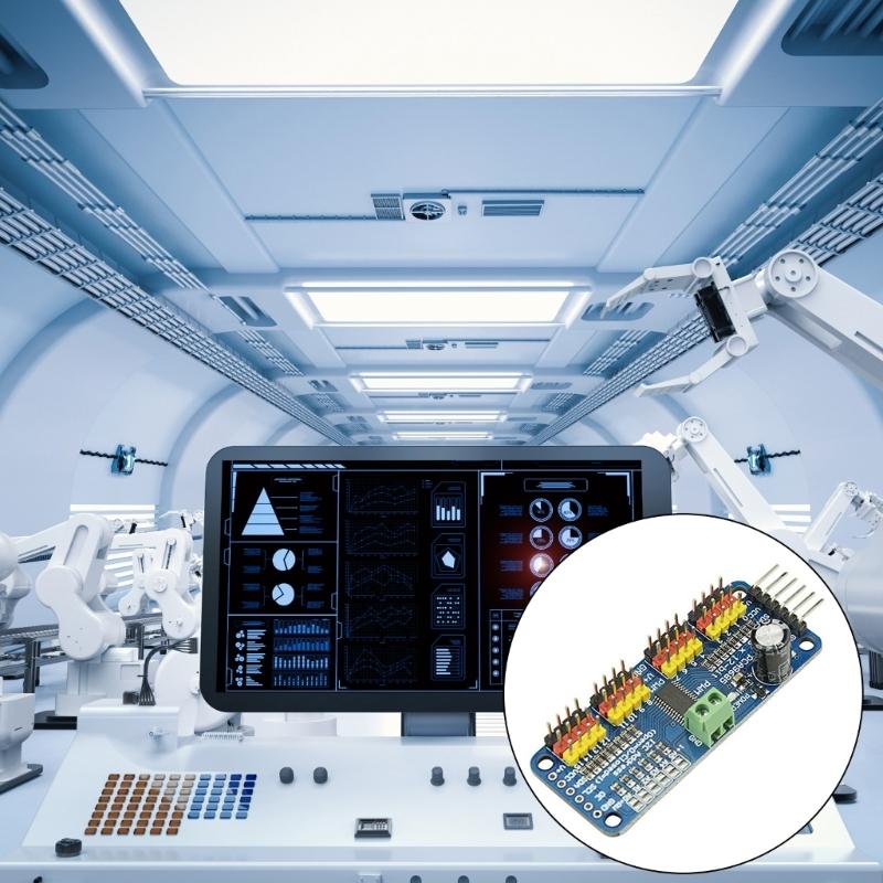 16 Channel 12 Bit PWM Servo Driver I2C Interface PCA9685 for SG90 Industrial Servo Shielding Module Replacement