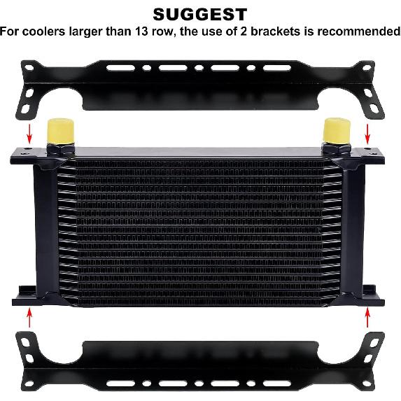 EVIL ENERGY Oil Cooler Mounting Bracket Kit 330Mm / 13 Inch Aluminum Alloy Black (Only Fit For British-Style Oil Cooler)