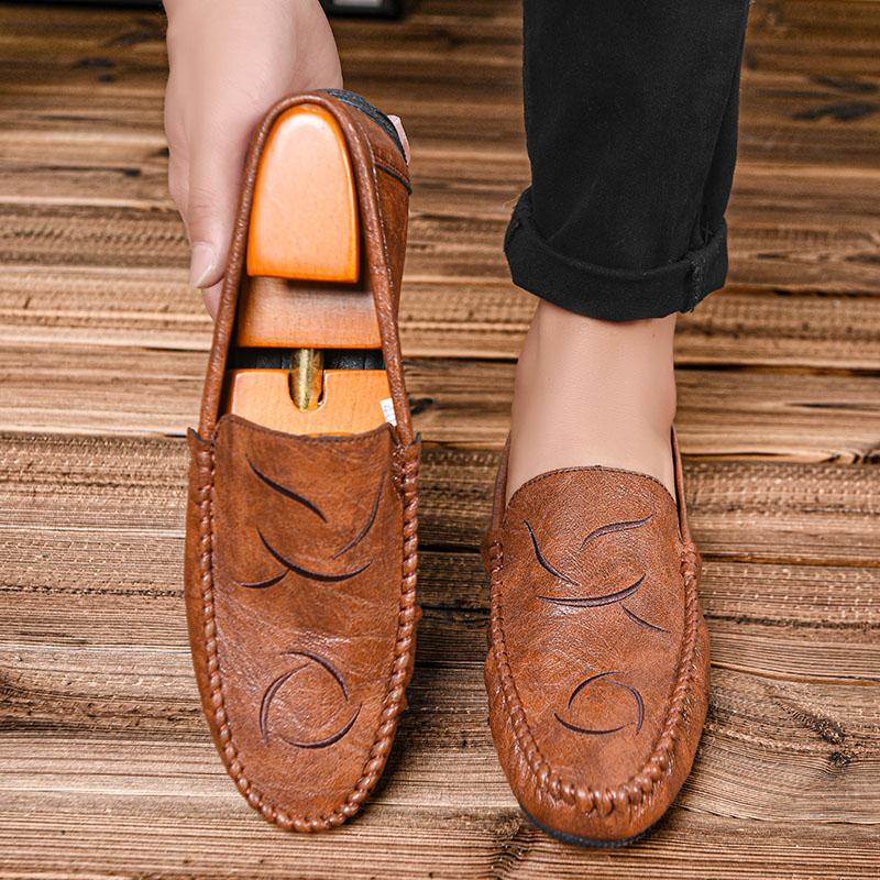 Fashion Hot Sale Loafers Mens Slip on Business Shoes Men Men's Shoes Male Comfortable Driving Shoe Leather Men All-match Casual Shoes