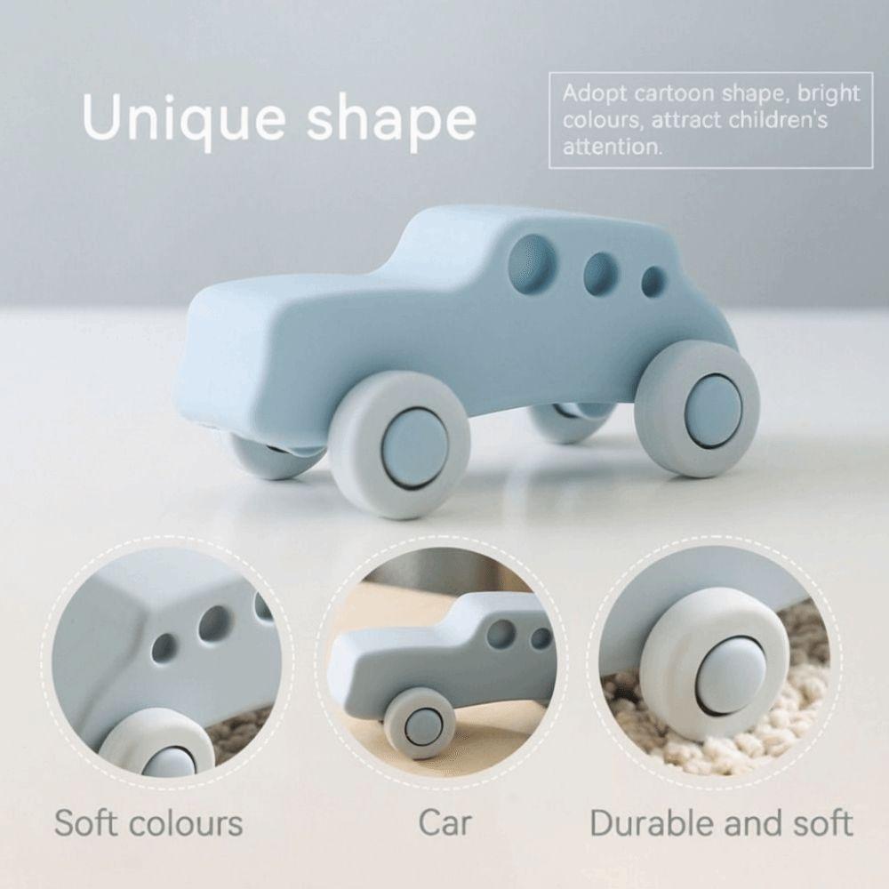 Teether Toy Teething Car BPA Free Silicone Car Toy Baby Silicone Car Newborn Babies