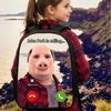 Funny John Plaid Shirt Pig Pork Printed School Bag Primary School Student 17-Inch Large Capacity One