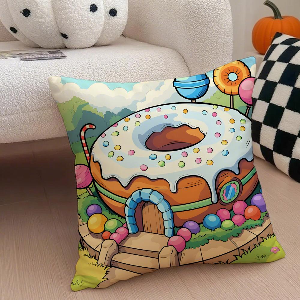 CCandy Cushion Cover Throw Pillow Cover Hidden Button Durable Polyester Chair Cushion