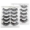 Multipack 5 Pairs Mink Hair False Eyelashes Wispy Fluffy Long Natural Eye Lashes