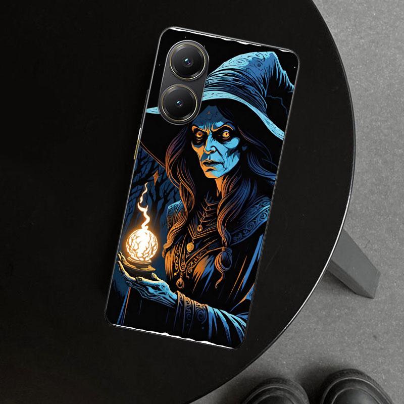 Halloween Moon Witch Horror Phone Case Cover for Xiaomi Poco X6 X5 X7 Pro F7 Ultra Redmi 15C 15 13C 13 12C 12 10C 10 10A 9C 9A 9