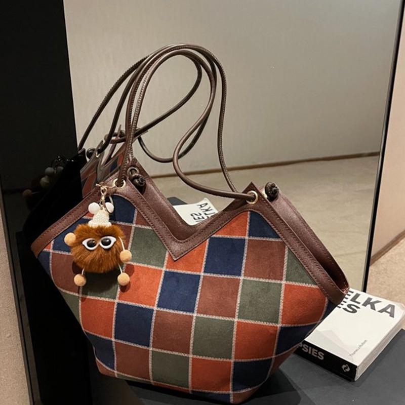 IELGY Универсальная модная матовая сумка через плечо большой емкости для женщин коричневый — фото 6