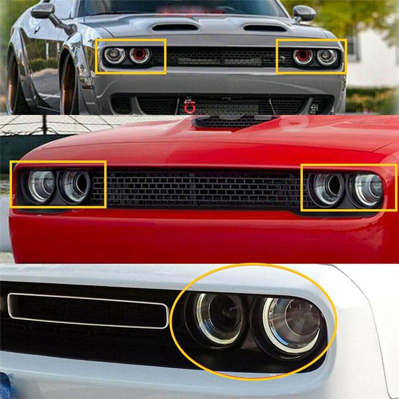 A03Z-1Pair Front Headlight Bezel Trim Frame Lamp Cover 68259052AB 68259053AB For Dodge Challenger 15-21 CH2510101 CH2511101
