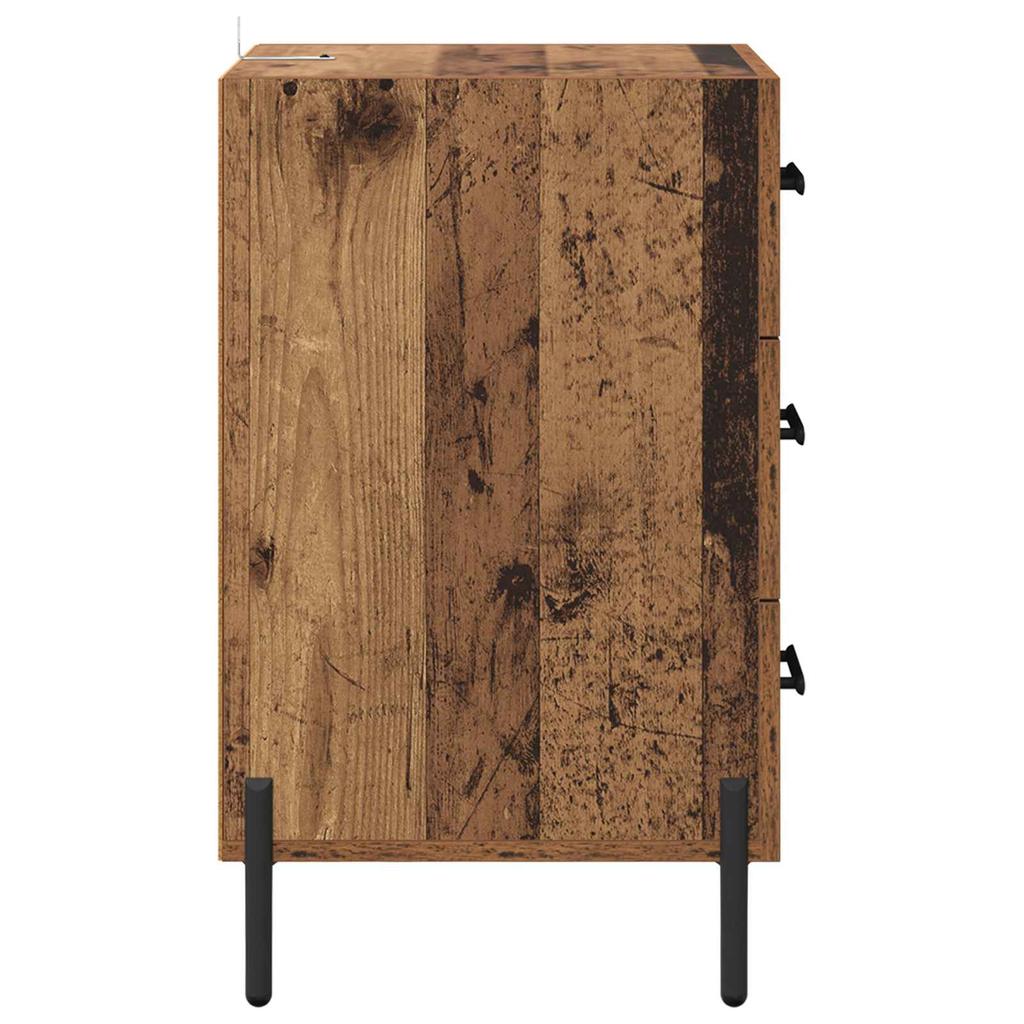 Nightstand with Drawers Reclaimed Wood Look 40 x 40 x 66 cm Engineered Wood