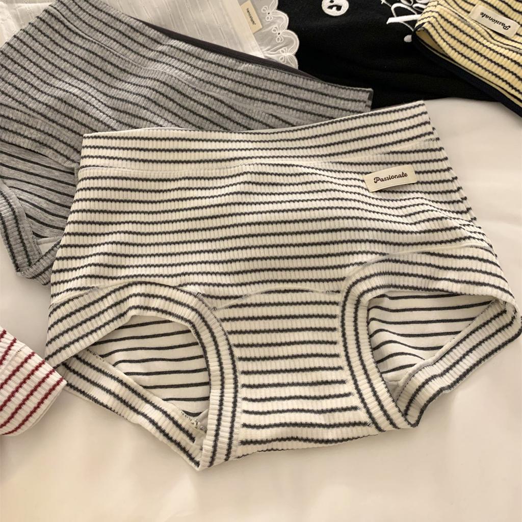 Slip Sportivi a Strisce Retrò in Puro Cotone 10A Antibatterici da Donna per Primavera e Autunno