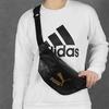 Puma Core Adjustable Woven Belt With Foil Logo Polyester Chest Bag Women Bags Black Gold 076115-01