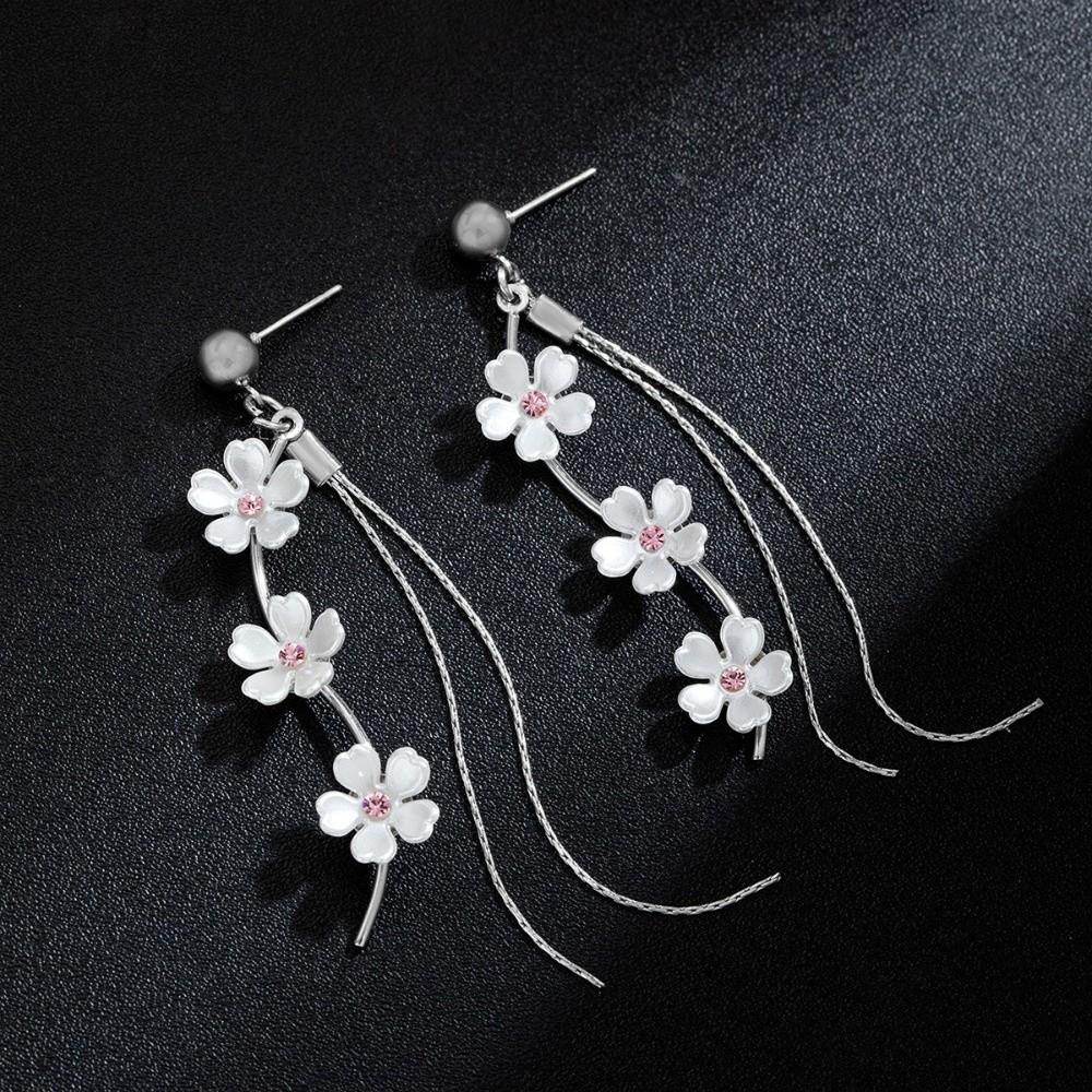 Versatile Pendant Earrings Tassel Flower Earrings Elegant Fringe Hoop Earrings  Stylish Occasions