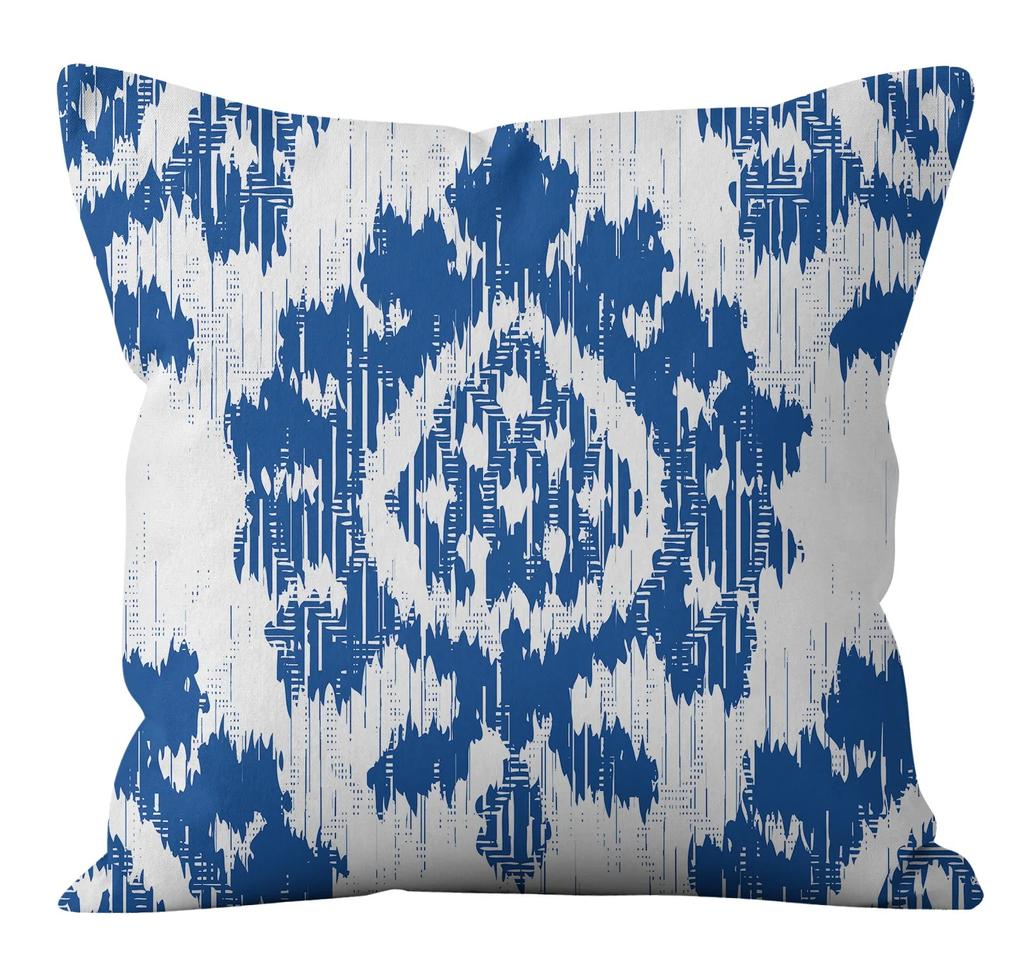 Simple Blue Printed Pillowcase Car Ornaments Office Living Room Home Pillowcase