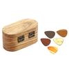 Wood Guitar Pick Storage Box Container Portable Guitar Pick Box Holder Collector with 5 Guitar Pick Gift for Guitarist