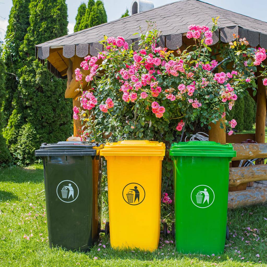 Mixed Waste Bin 120 Black On Wheels 1 Pc