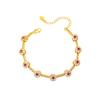 Luxurious Vietnamese Sand Gold Beaded Women's Diamond Flower Minimalist Bracelet