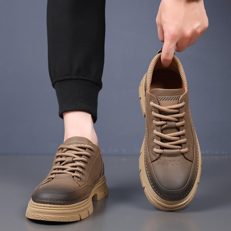 Fashion Casual Men's Genuine Leather Shoes Classic Business Versatile Style Outdoor Leisure Party Daily Office Quality Thick Soled Shoe