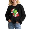 Kids' Fashion Loose-Fit Casual Long-Sleeve Christmas Print Oversized Crewneck Sweatshirt