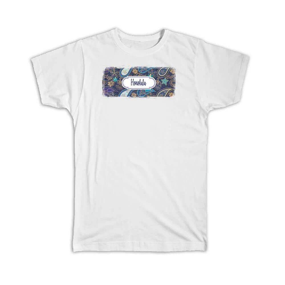 Gift T-Shirt : Honolulu United States Paisley American Souvenir Tourism 3XL