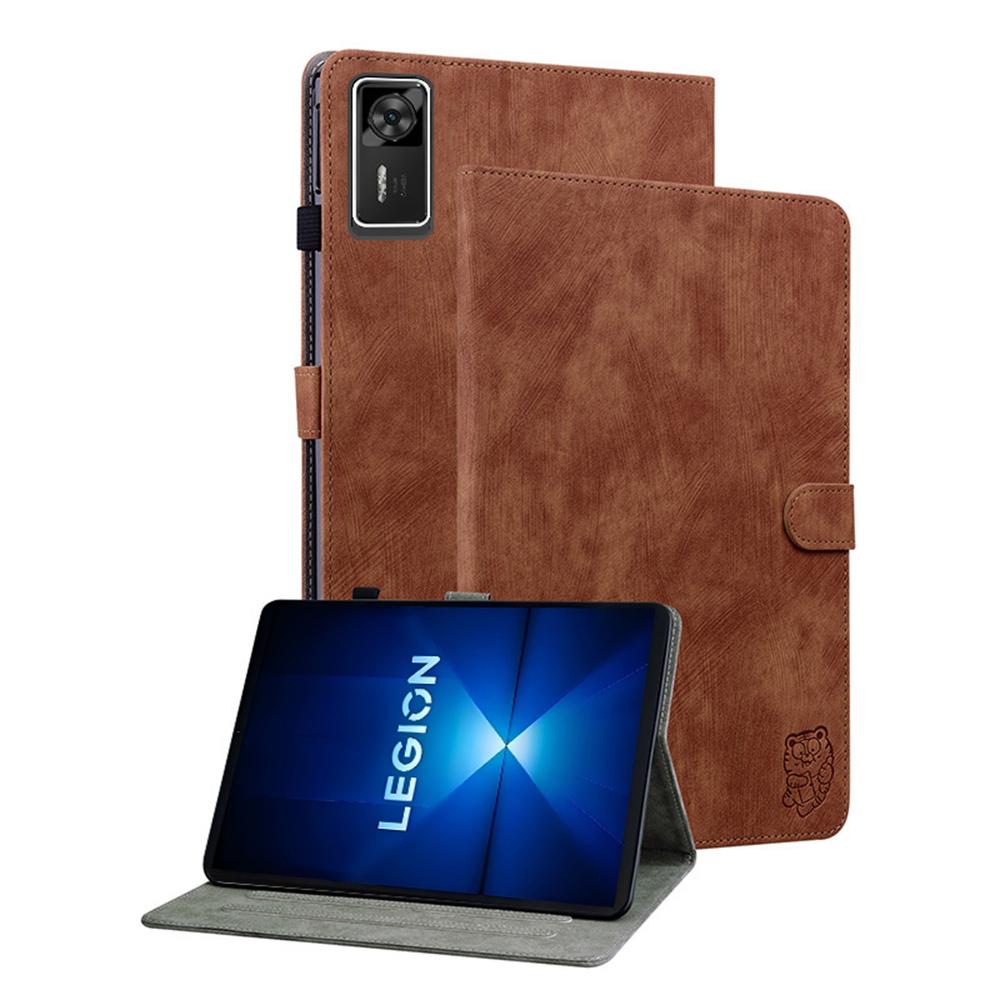 

Чехол для Lenovo Legion Y700 Gen 4 с тигровым принтом, устойчивый к царапинам, из ПУ кожи, обложка для планшета Brown