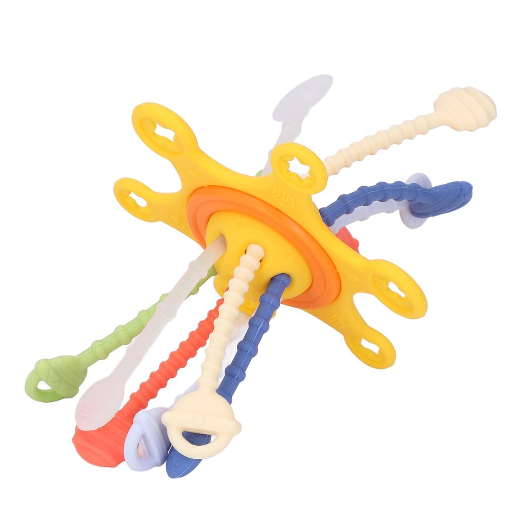 Baby Pull String Toy Brain Development Interactive Fine Motor Skill Colorful Silicone Pull String Se