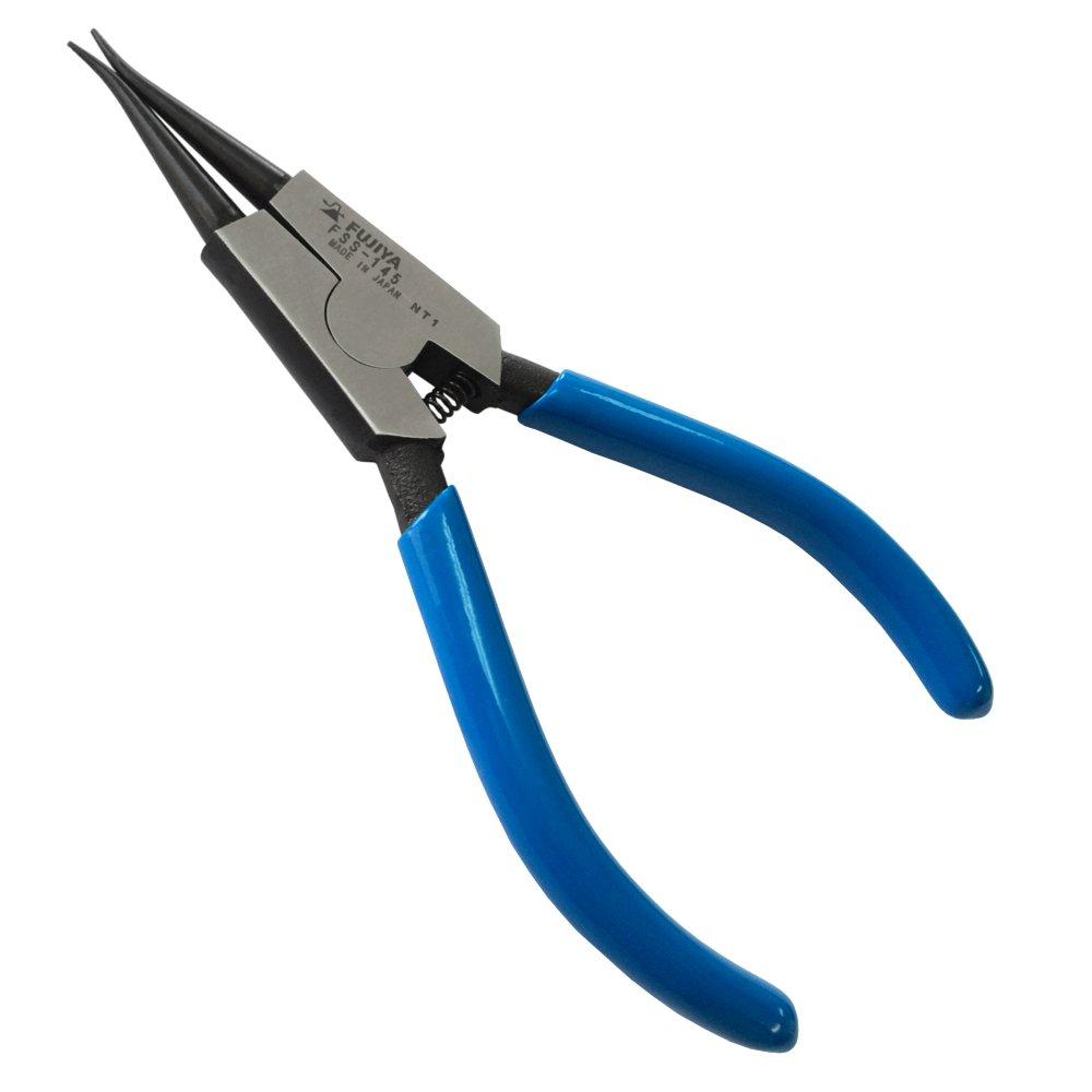 Fujiya Snap Ring Pliers shafts that open when straight Tip Diameter Ring Fitment Fixed Blue (for squeezed, jaws), 1.3mm, 10-25mm, Jaws, 145mm,
