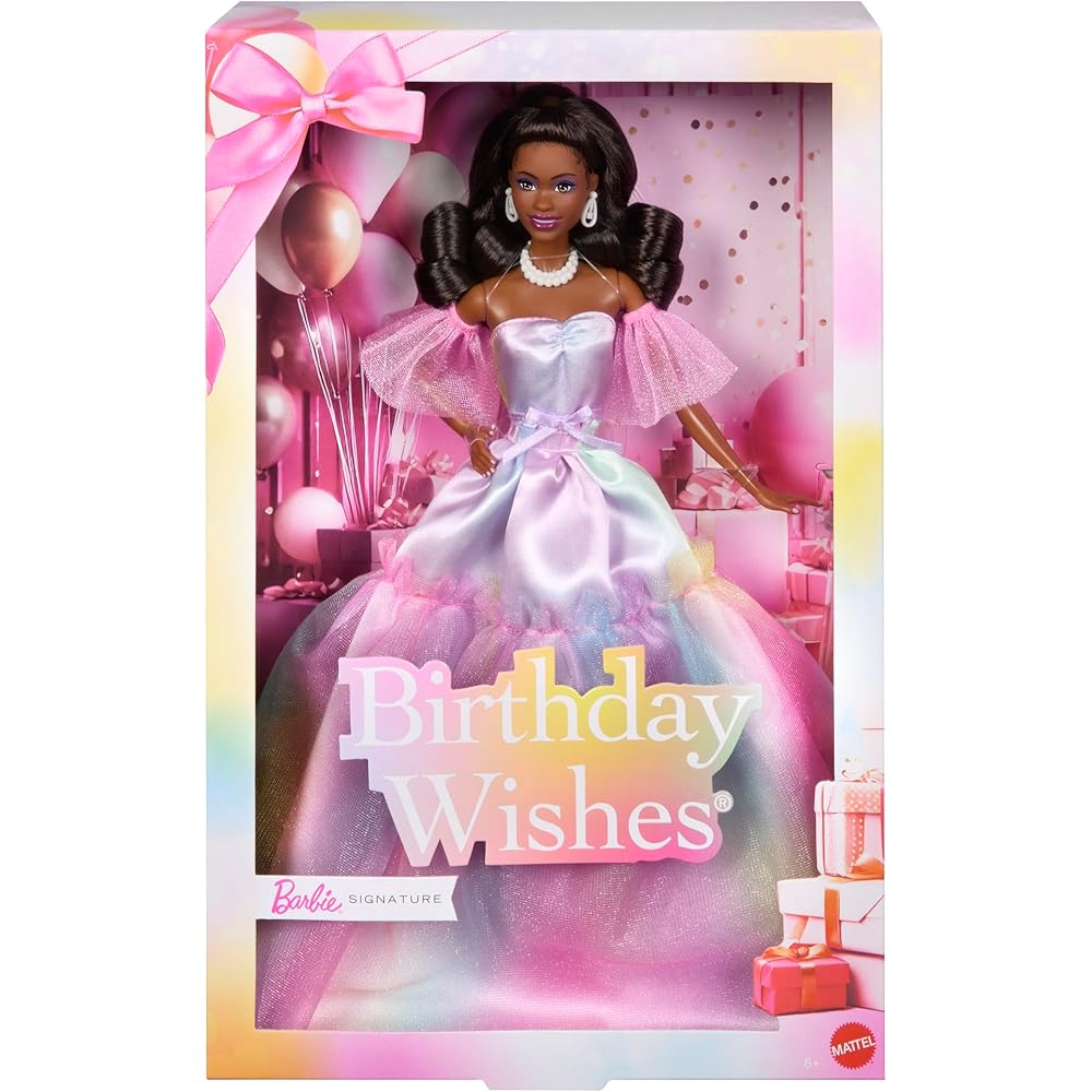 Barbie Birthday Wishes Black Signature Doll Playset with House for Role Play Ages 6 and Up