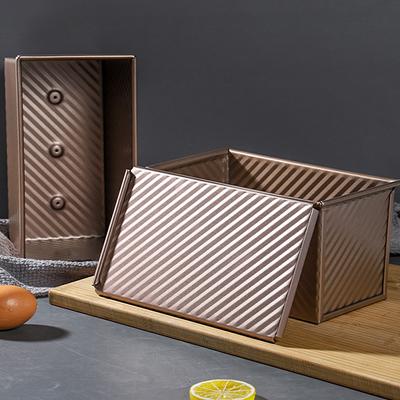 1 ks Obdĺžniková forma na chlieb s vekom Rúra Forma na pečenie Koláč Nepriľnavá Vlnitá Toastová krabica Hliníkovaná oceľ Forma na chlieb Nástroj