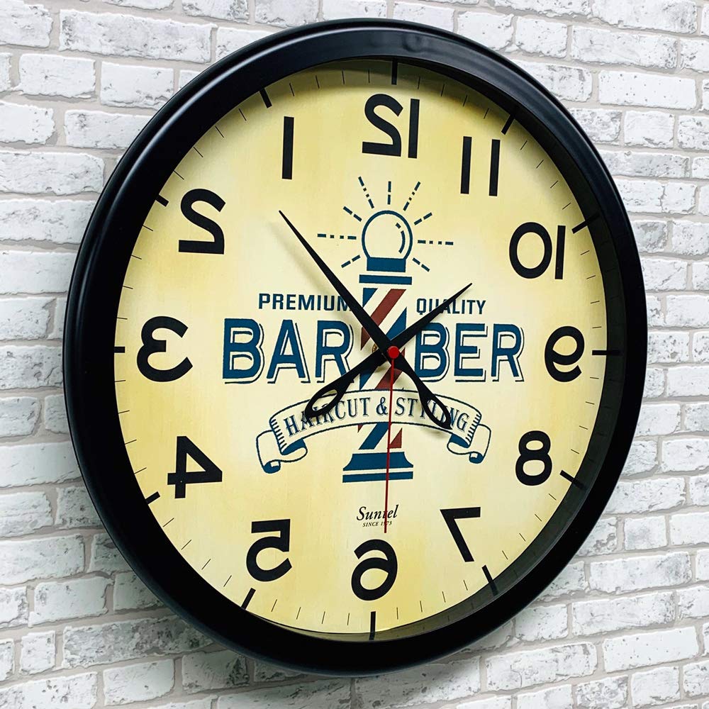 Santel Reversible Wall Clock BARBER Diameter 320 x 40mm Japanese-made SQ08-BK Black,