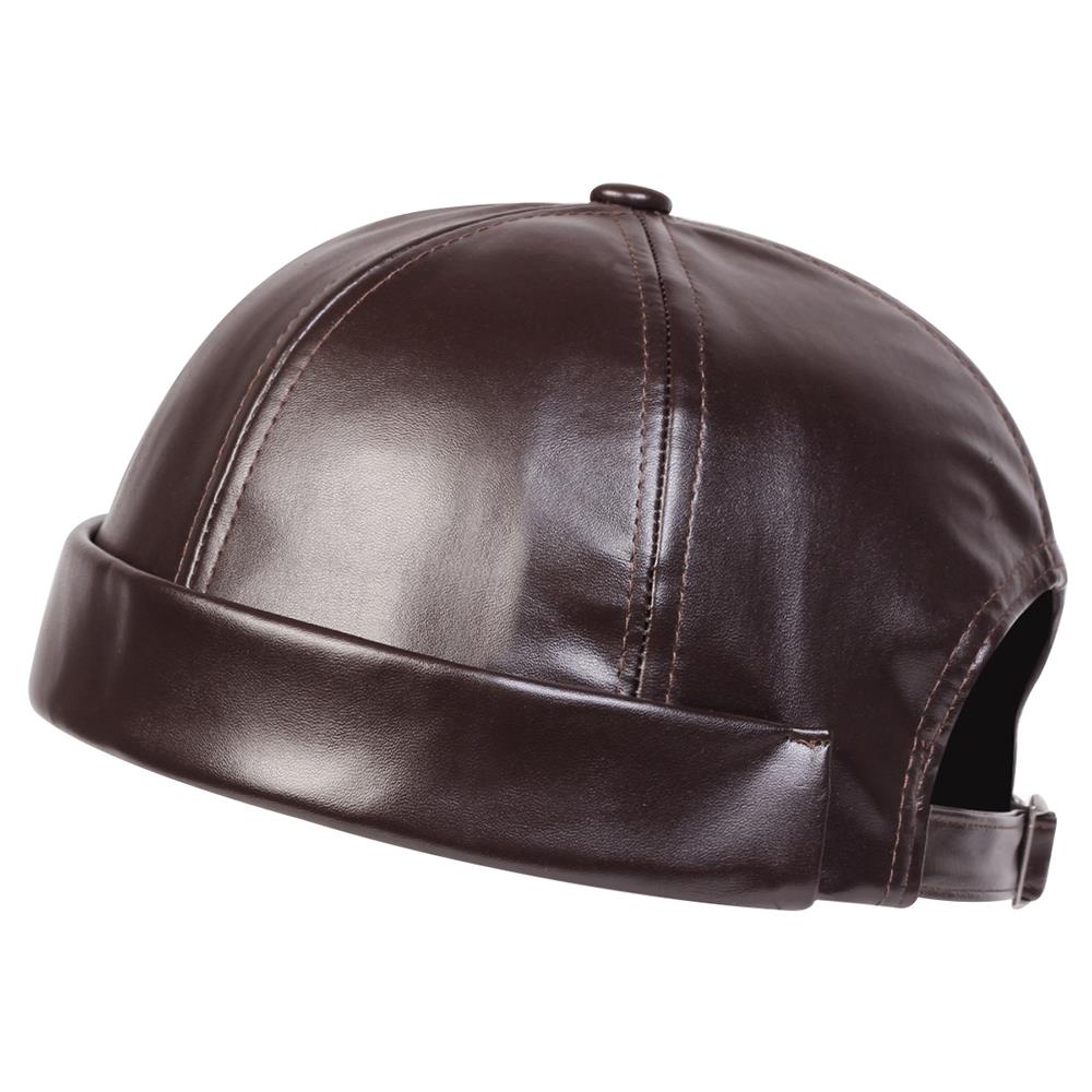 Men Women PU Leather Landlord Caps Retro Autumn Winter Adjustable Melon Skin Hats Hip Hop Hat Painter Cap Fashion Men Street Hat