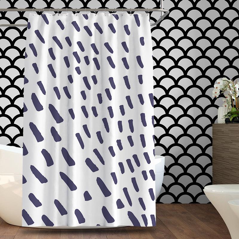 Bathroom Thickened Waterproof Curtain Mildew Proof Shower Curtain Shower Partition Curtain Shower Curtain Bathroom Curtain Free Perforation