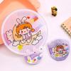 5Pcs Decorative Cute Folding Fan Mini Cool Fan Universal Round Pocket Fan  Kids Gift