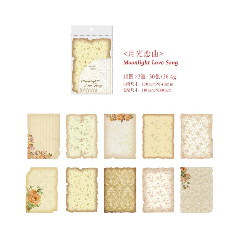 30Pcs/Bag Various Styles Vintage Material Paper Decorative Diary Album DIY Scrapbooking Handmade Background Papers Craft Supply