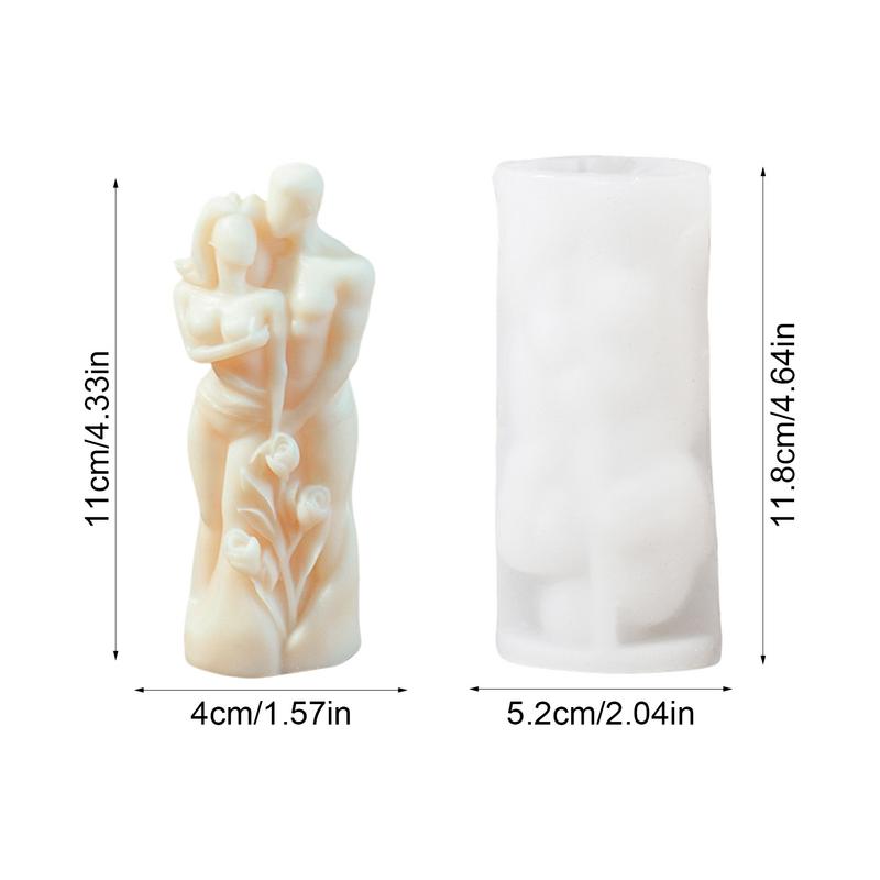 DIY Lovers Embrace Candles Silicone Mold Flowers Roses Couple Concrete Resin Mouldose Flower Chocolate Human Body decor