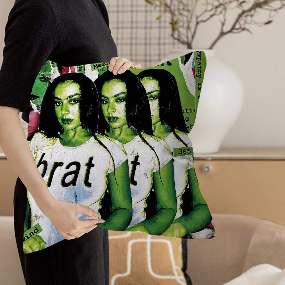 C-Charli Xcx Pillow Cushion Cover Pillowcase Living Room Sofa Home Decor Customized
