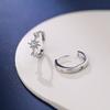 Real 925 Silver Zircon Star Hoop Earrings For Women Party Classic Fine Jewelry Small Niche Minimalist Accessories
