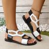 Spliced Plus Size Sandals Women's Round Toe Open Toe Non-Slip Slip-on Soft Sole Non-Slip Flats