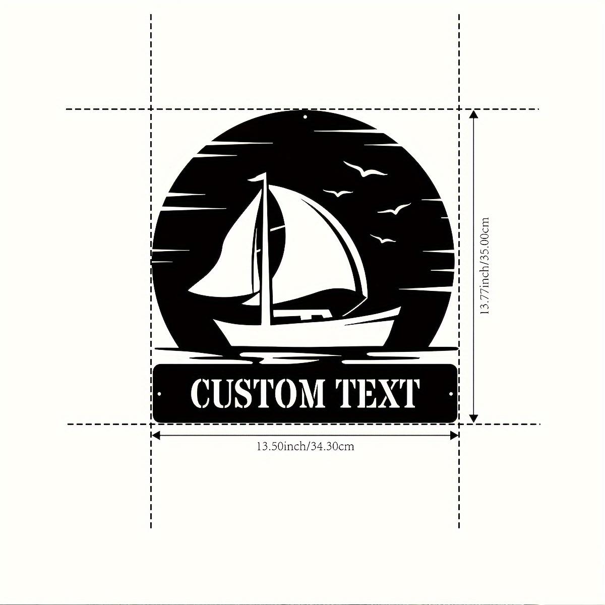 

Metal Wall Decor Sailboat Iron Sign Personalized Home Gift Indoor Festive Art