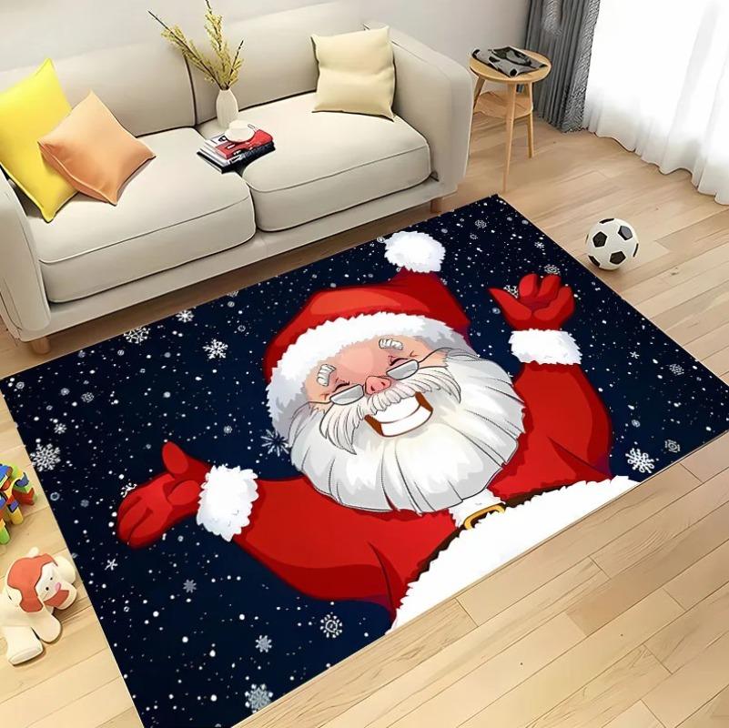 Christmas Santa Claus Pattern Carpet Large Area Rug Living Room Bedroom Home Decoration Washable Lounge Sofa Coffee Tables Mat