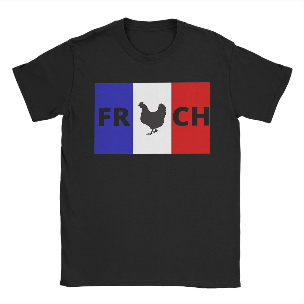 French Rooster France Flag  TShirts for Unisex  Novelty 100 Cotton Tees Round Collar Short Sleeve T Shirts Big Size Tops