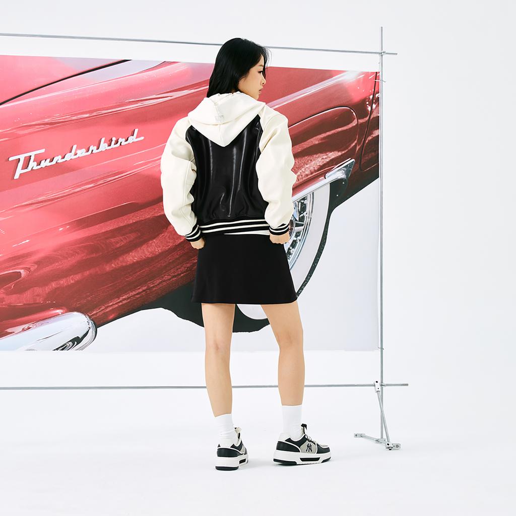 New MLB New York Yankees MLB Preppy Style Collection Baseball Jacket Women's Black 3FJPV0144-50BKS