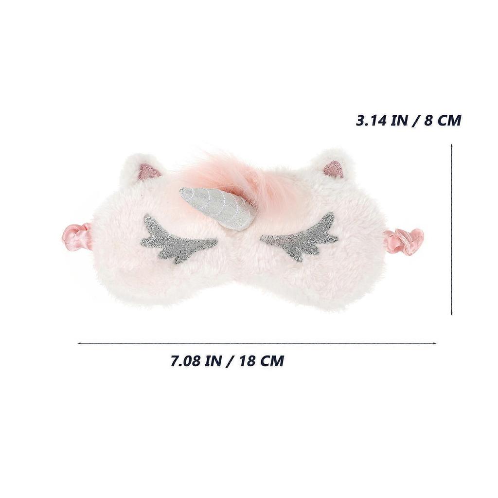 Eye Mask Unicorn Plush Blindfold for Sleep Use 4Pcs Assorted Color Pack