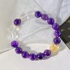10Mm Autumn And Winter Natural Amethyst White Crystal Design Bracelet Bracelet.