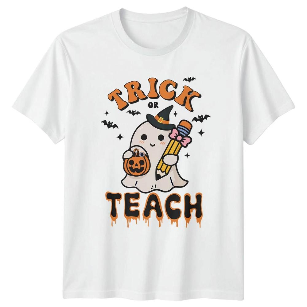 Trick Or Teach Unisexs TShirt Preschool Teacher Teaching Halloween Gift For Her S